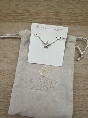 Kendra Scott Kids Silver Star Necklace with Sparkling Pendant